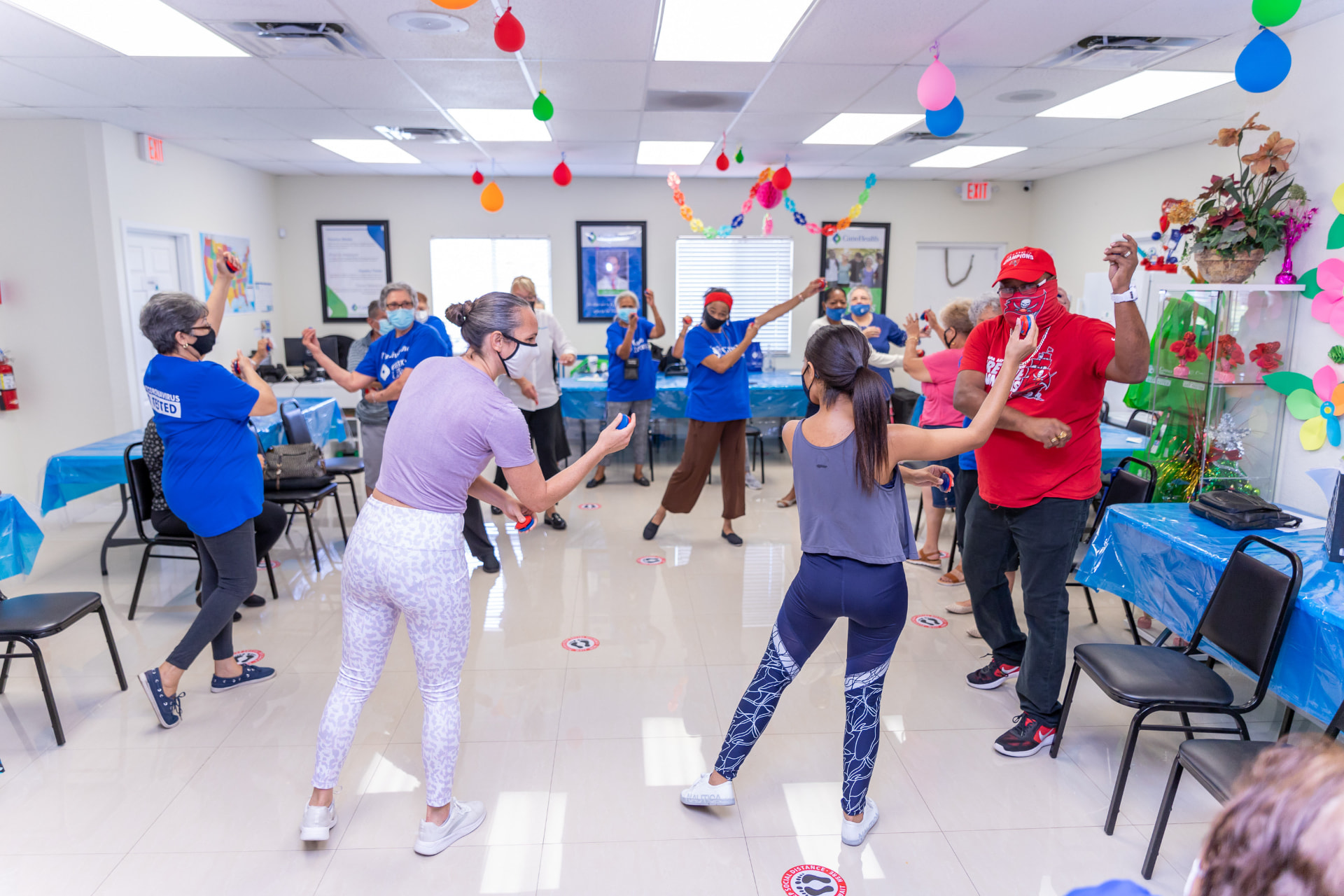 An InstruMix instructor leading a senior wellness class